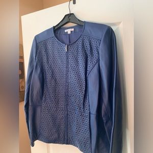 Isaac Mizrahi Perforated Lamb Leather Jacket - Sz 14